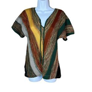 Vintage Skiva knit shirt sleeve Top Size Large‎